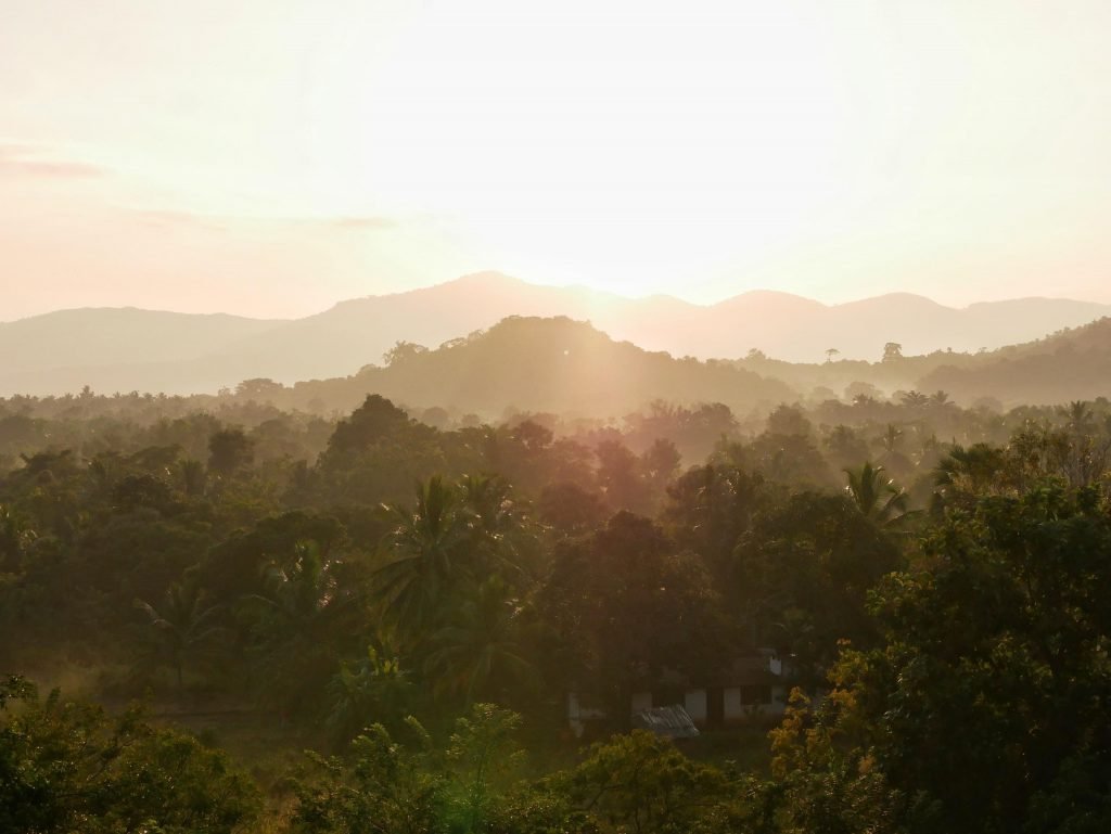 Sunrise near dambulla in Sri Lanka