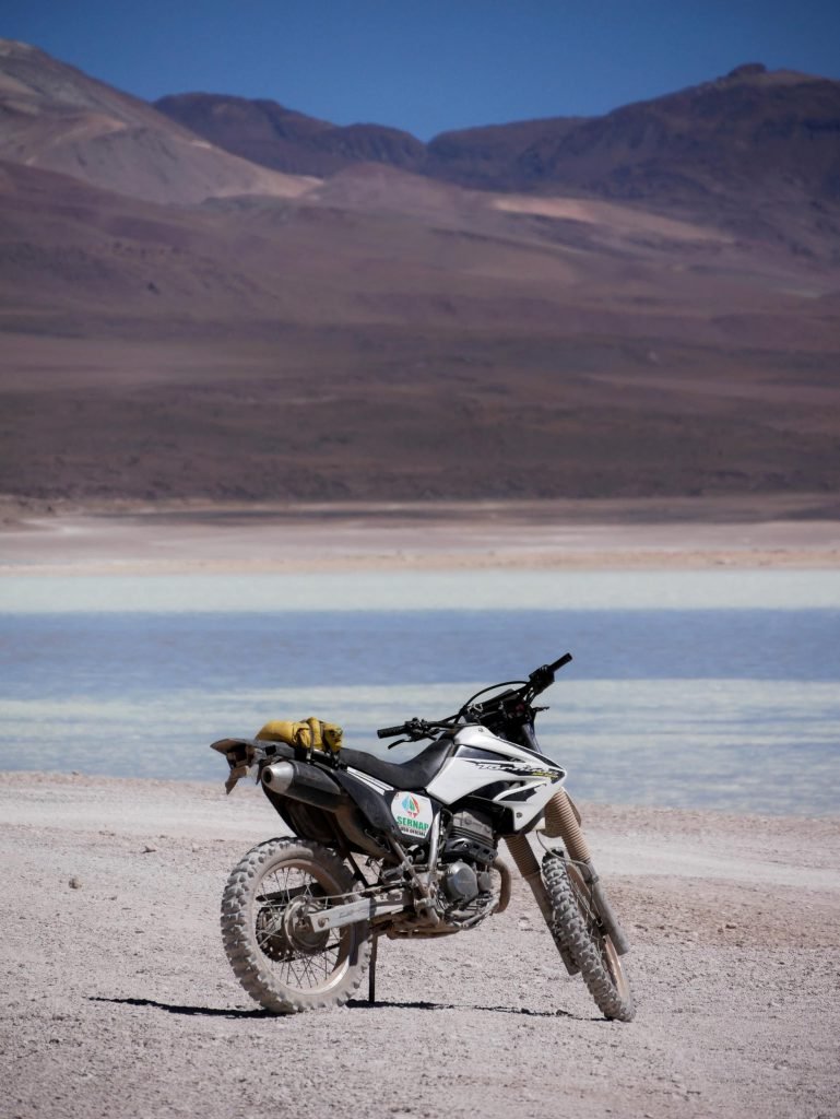 Motorbike of a park ranger in national park in Bolivia