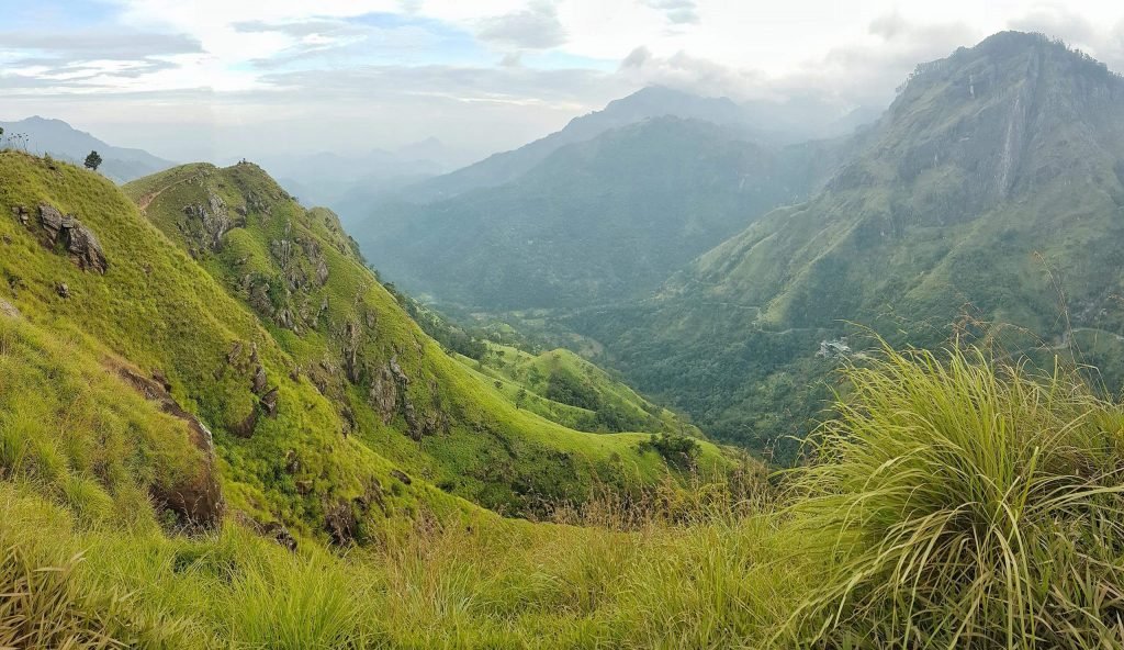 view from little adams peak mountains in Ella Sri Lanka