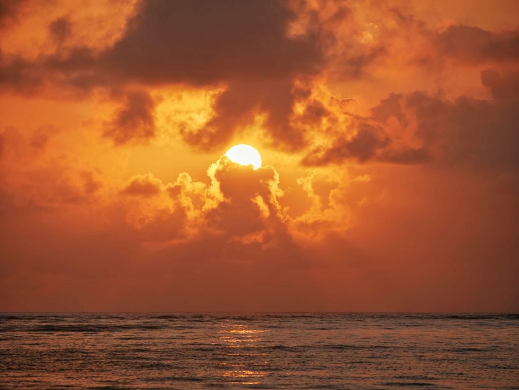 Sunrise on the beach of Zanzibar