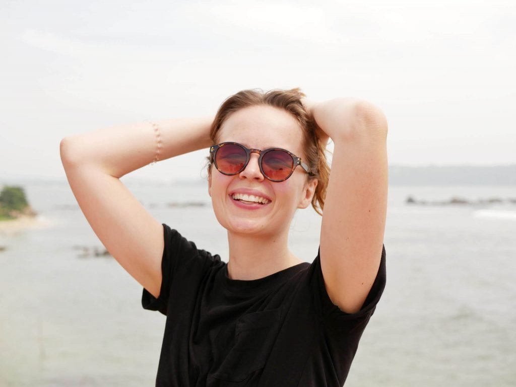 Britta Wiebe posing at Galle Fort Sri Lanka