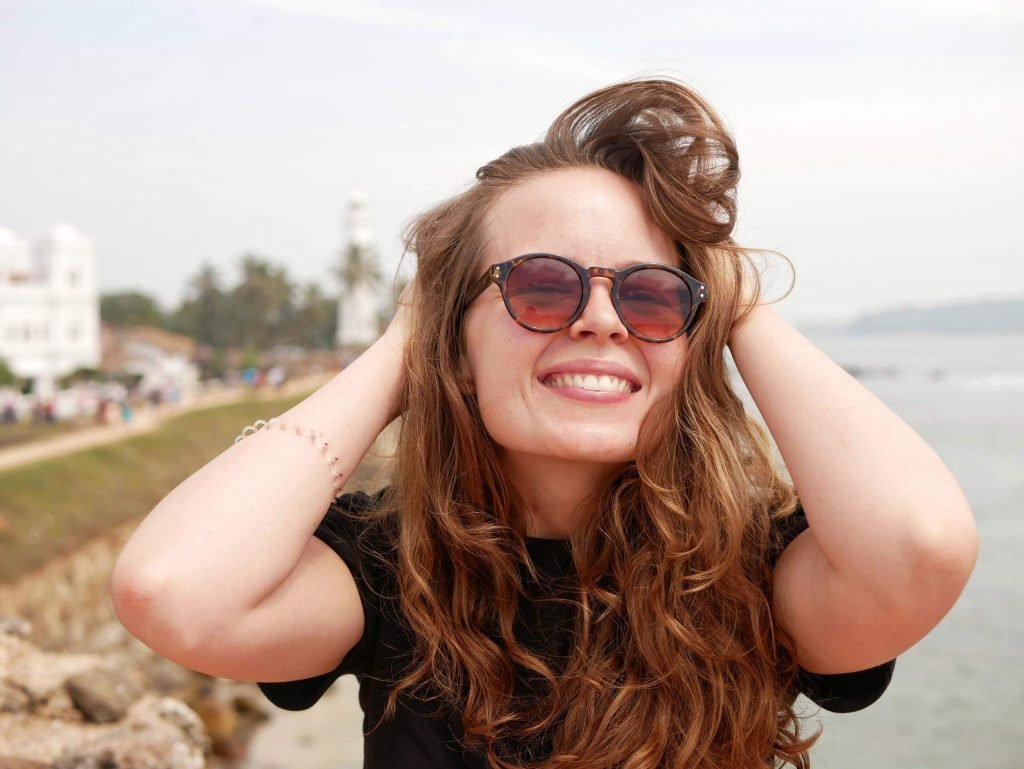 Britta Wiebe posing at Galle Fort Sri Lanka