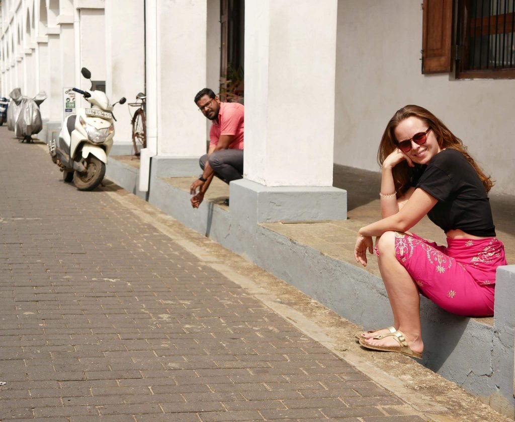 Britta Wiebe posing at Galle Fort Sri Lanka