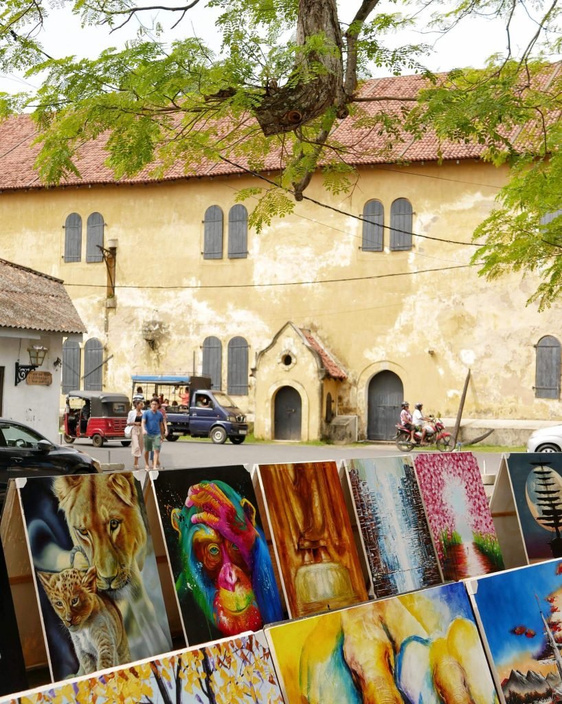Selling paintings at galle fort