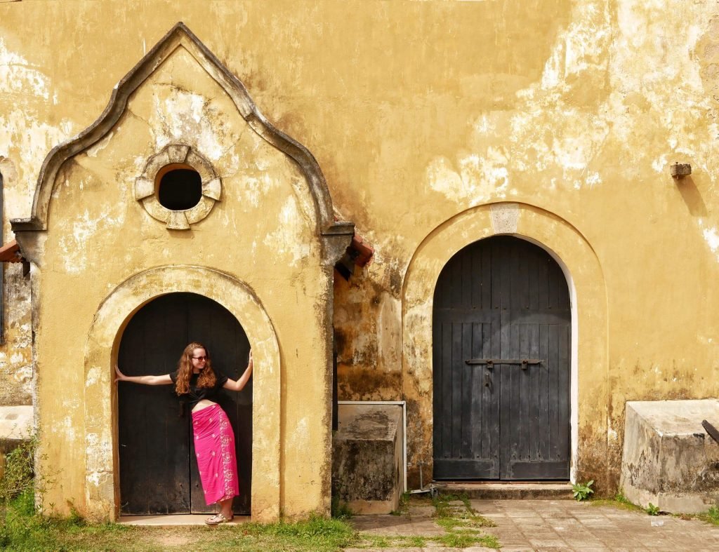 Britta Wiebe posing at Galle Fort Sri Lanka