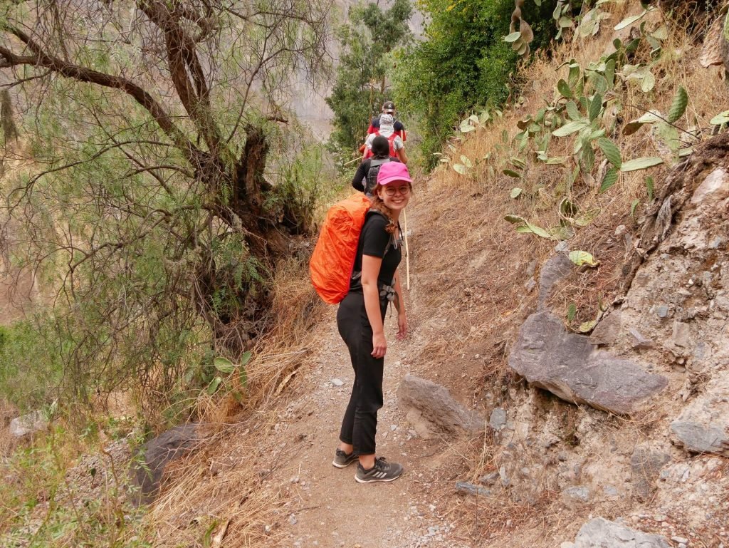 A hiking girl at Colca canyon, Peru