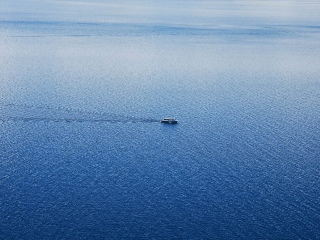 A ship on Lake Titticaca, Peru