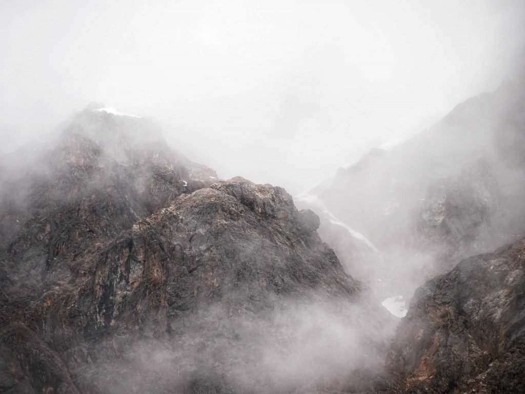Misty mountains at Salkantay Trek