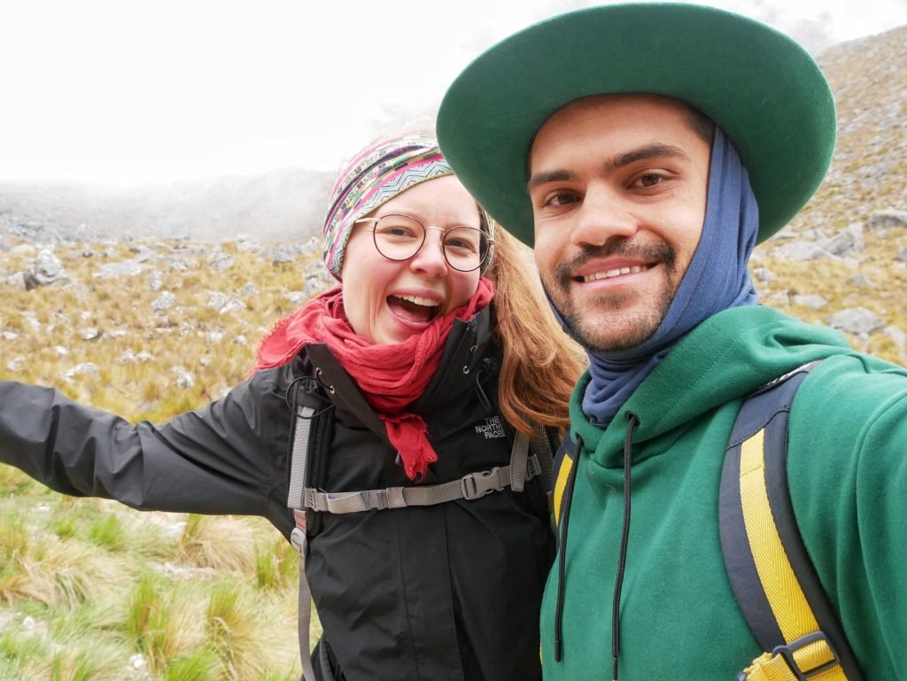 Britta Wiebe and Jamin Mahmood during Salkantay Trek