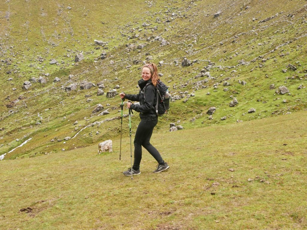 Britta Wiebe hiking in Peru