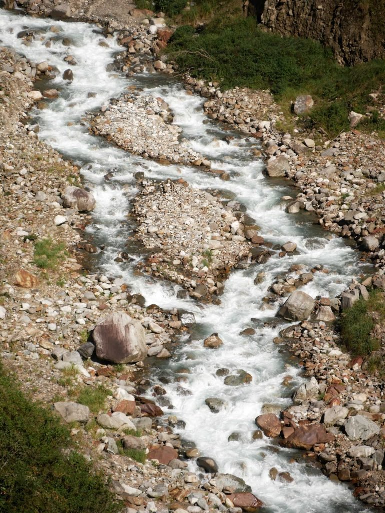 Natural river stream in Peru during Salkantay Trek