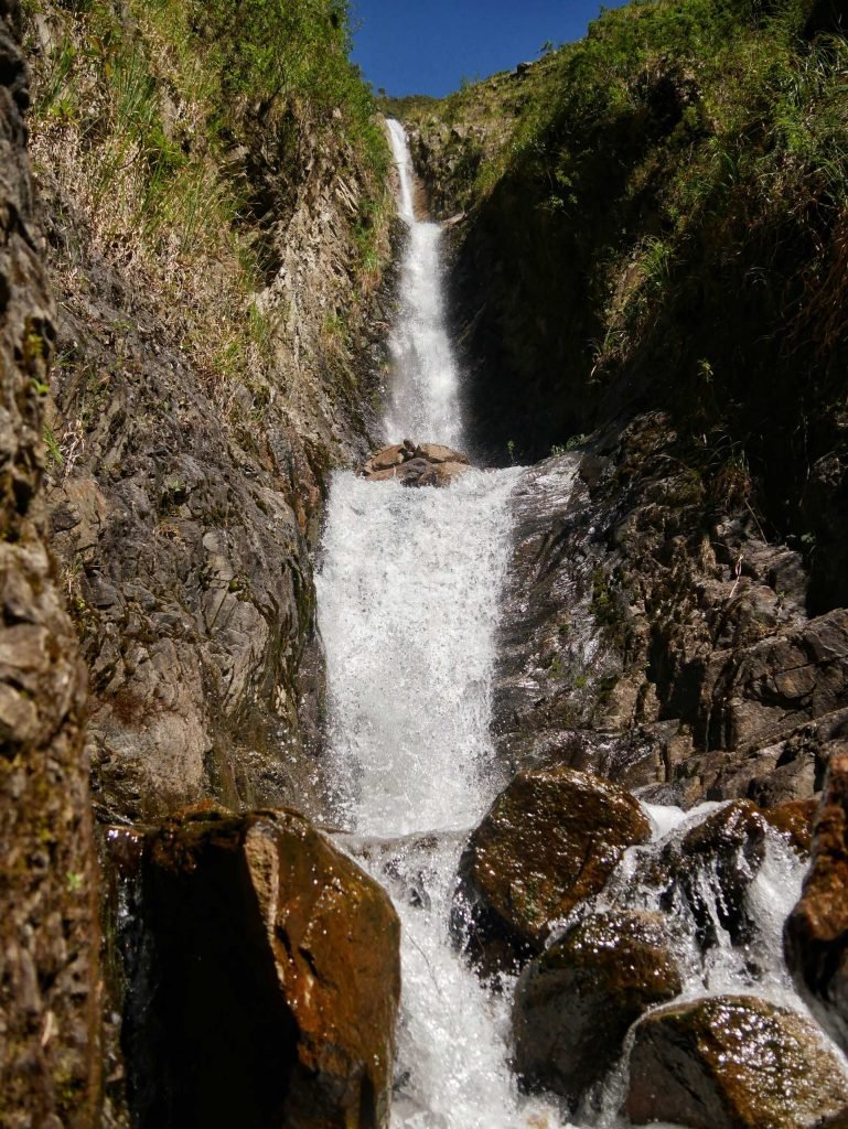 A waterfall in Peru during Salkantay Trek
