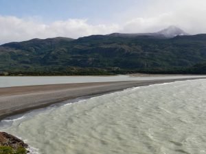 natural land bridge at lago grey patagonia chile
