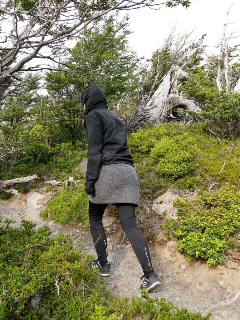 girl hiking mirador glacier grey