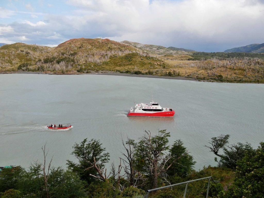 ferry grey at lake grey torres del paine