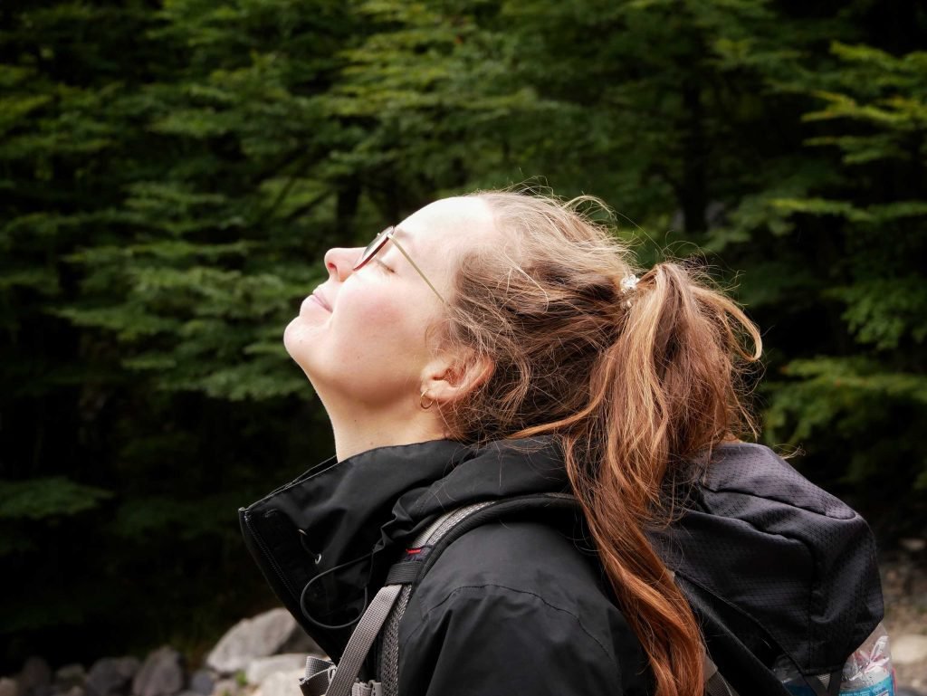 Girl enjoying nature in Patagonia