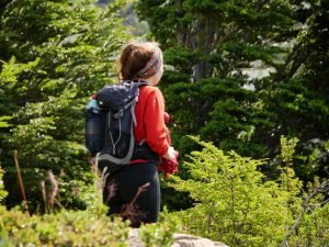 Britta Wiebe hiking in Patagonia
