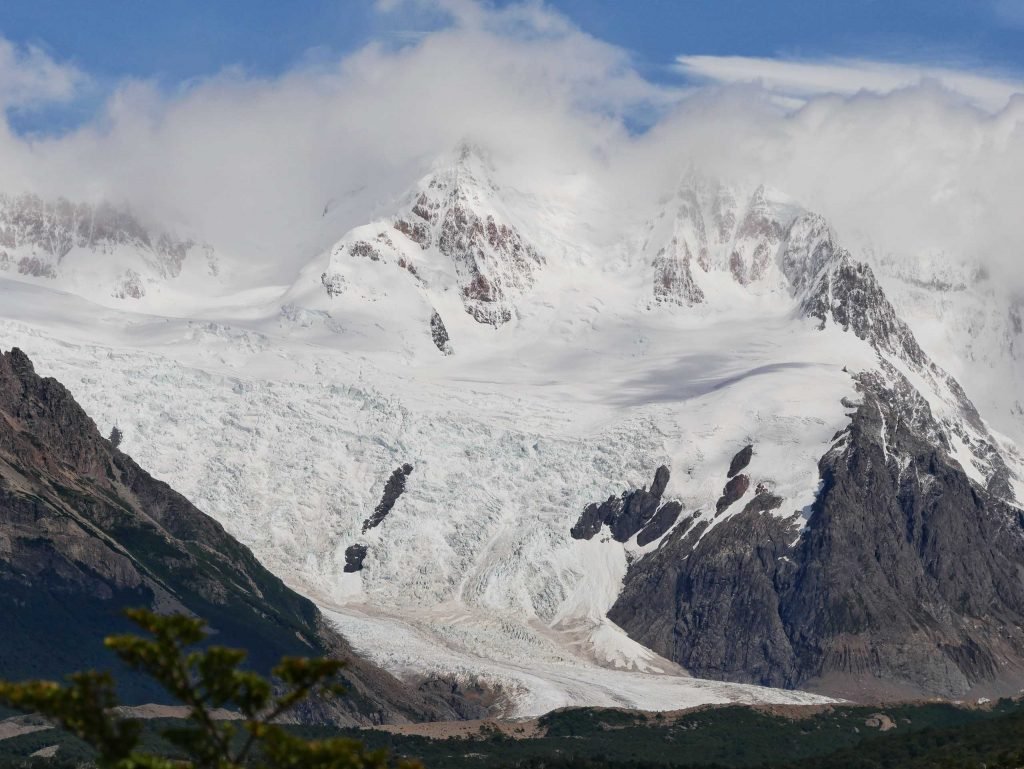 snowy mountain range of National Park Los Glaciares torre