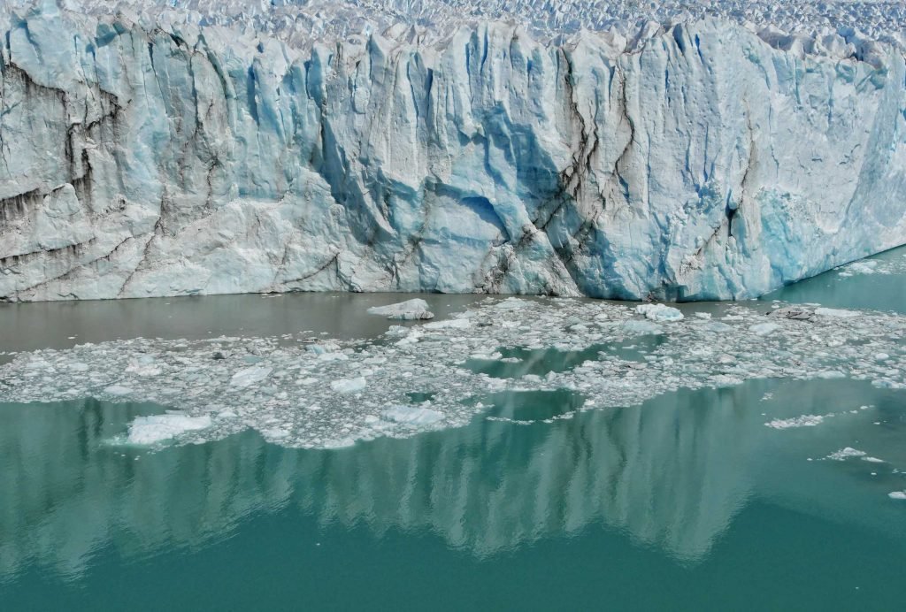 reflection of glacier perito moreno patagonia
