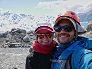 couple at perito moreno glacier walk
