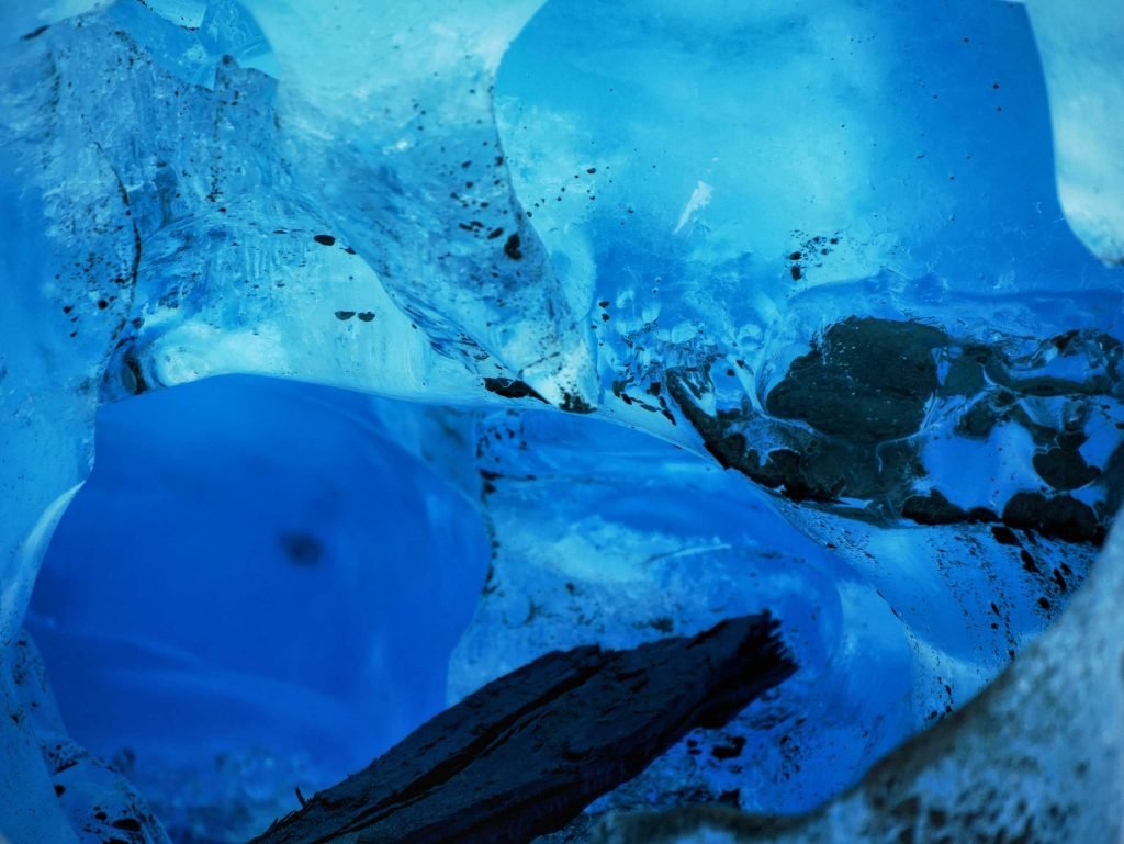 blue colors of glacier