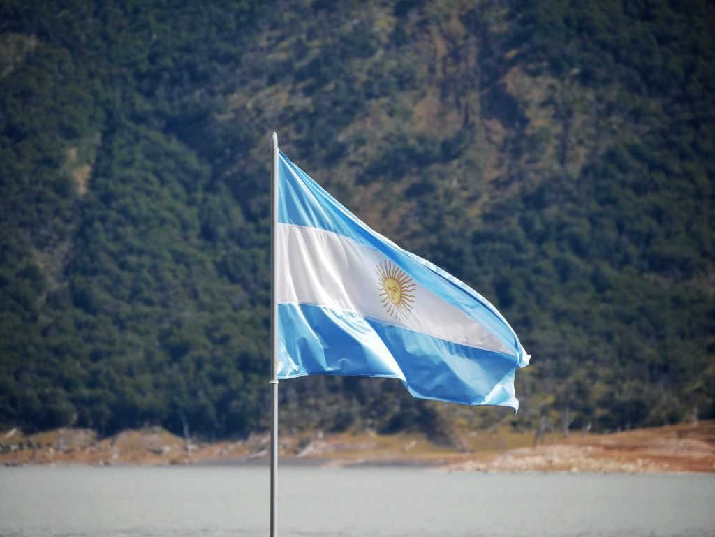 argentinian flag in patagonia