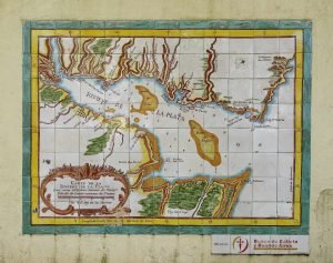 old map of Colonia del Sacramento Uruguay